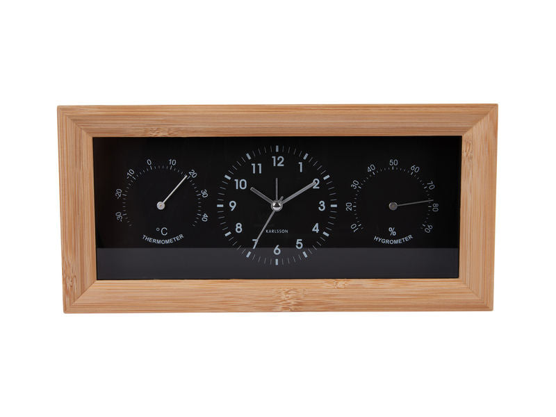 Karlsson Alarm clock Neat bamboo rectangle black