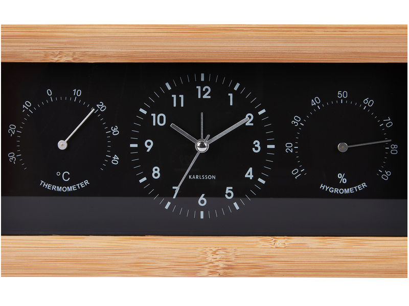 Karlsson Alarm clock Neat bamboo rectangle black