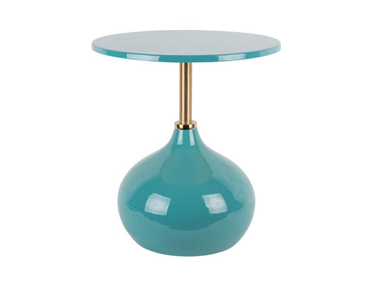 Leitmotiv Side table Kensi enamel turquoise blue