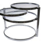 Leitmotiv Table double swivel glass w steel chrome