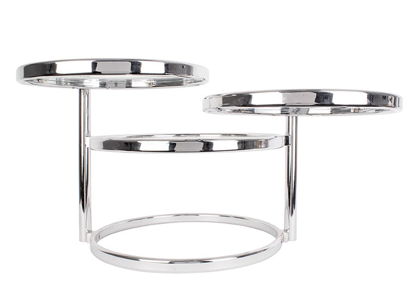 Leitmotiv Table double swivel glass w steel chrome