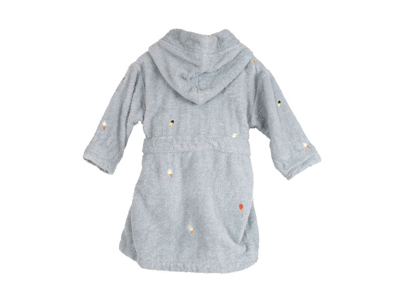 FILIBABBA FILIBABBA Badekåbe med broderi 1-2 år GOTS - Pearl Blue FILIBABBA