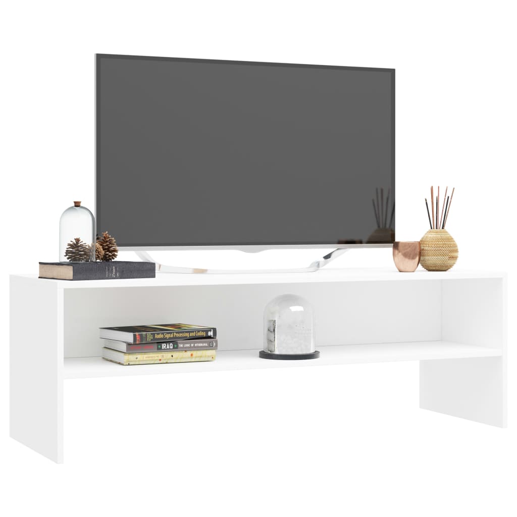 tv-bord 120x40x40 cm konstrueret træ hvid