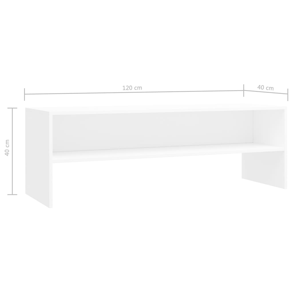 tv-bord 120x40x40 cm konstrueret træ hvid