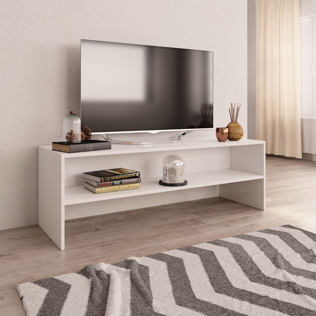 tv-bord 120x40x40 cm konstrueret træ hvid