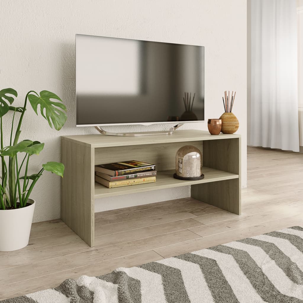 tv-bord 80x40x40 cm konstrueret træ sonoma-eg