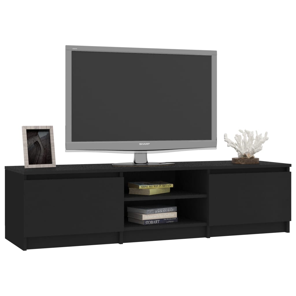 tv-bord 140x40x35,5 cm konstrueret træ sort