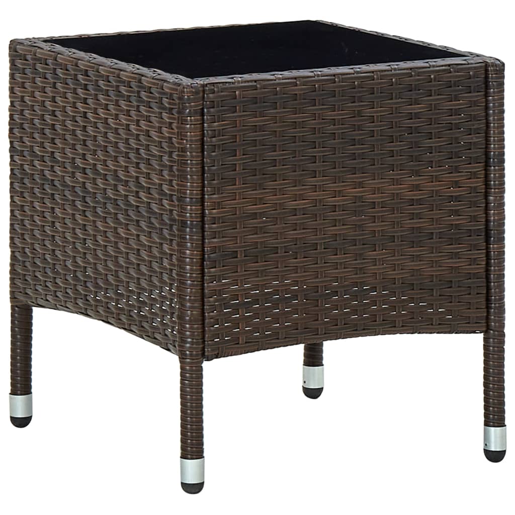 havebord 40x40x45 cm polyrattan brun