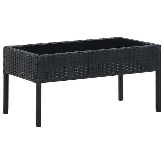 havebord 75x40x37 cm polyrattan sort