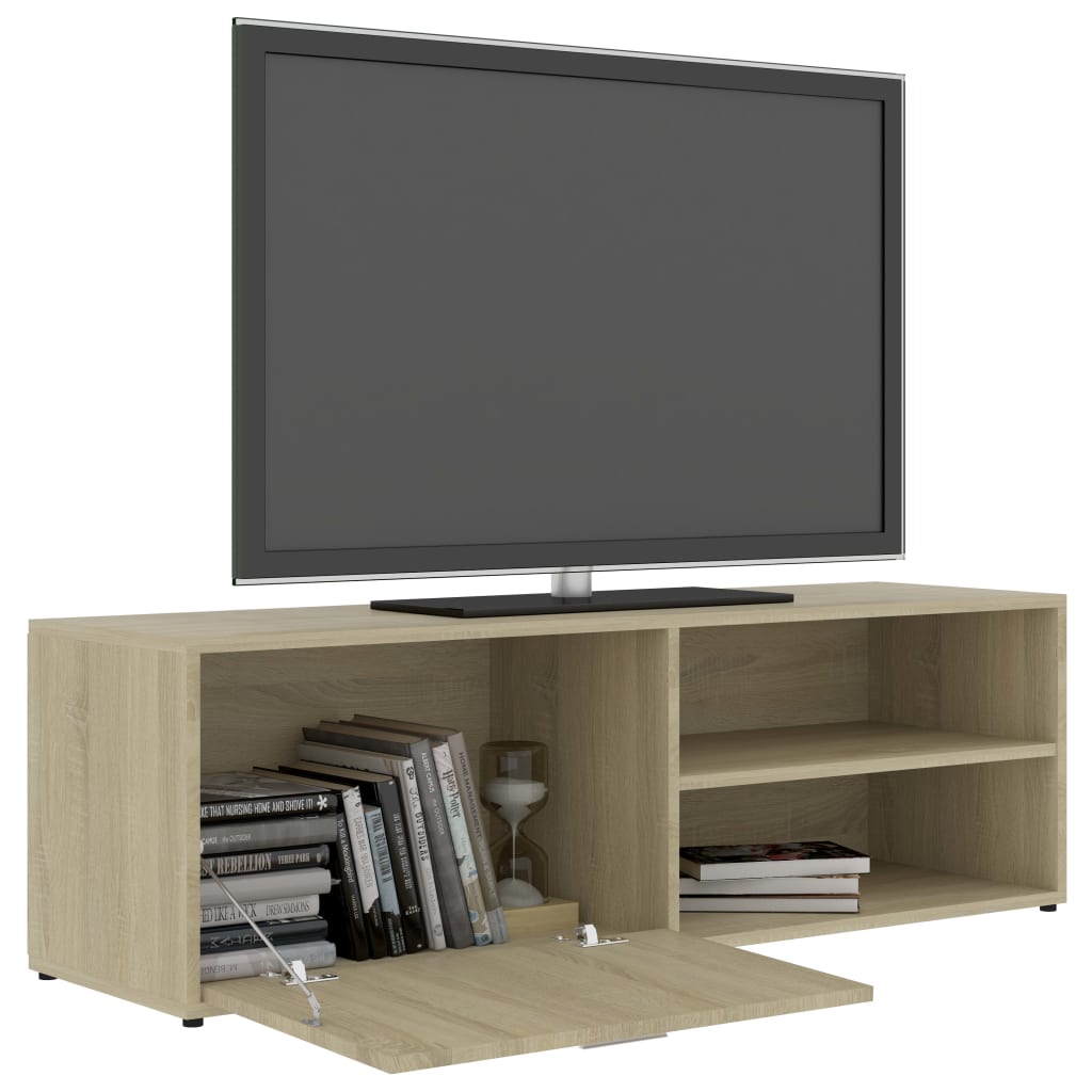 tv-bord 120x34x37 cm konstrueret træ sonoma-eg