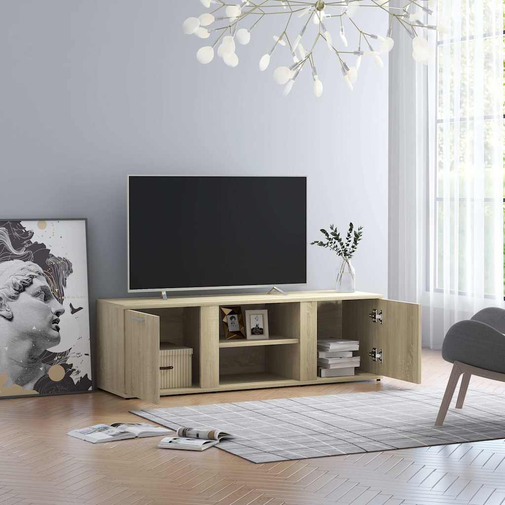 tv-bord 120x34x37 cm konstrueret træ sonoma-eg