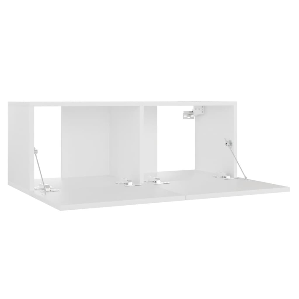 tv-bord 80x30x30 cm konstrueret træ hvid