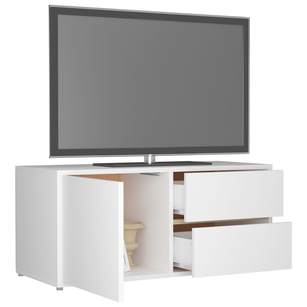 tv-bord 80x34x36 cm konstrueret træ hvid