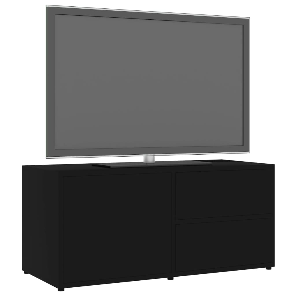 tv-bord 80x34x36 cm konstrueret træ sort