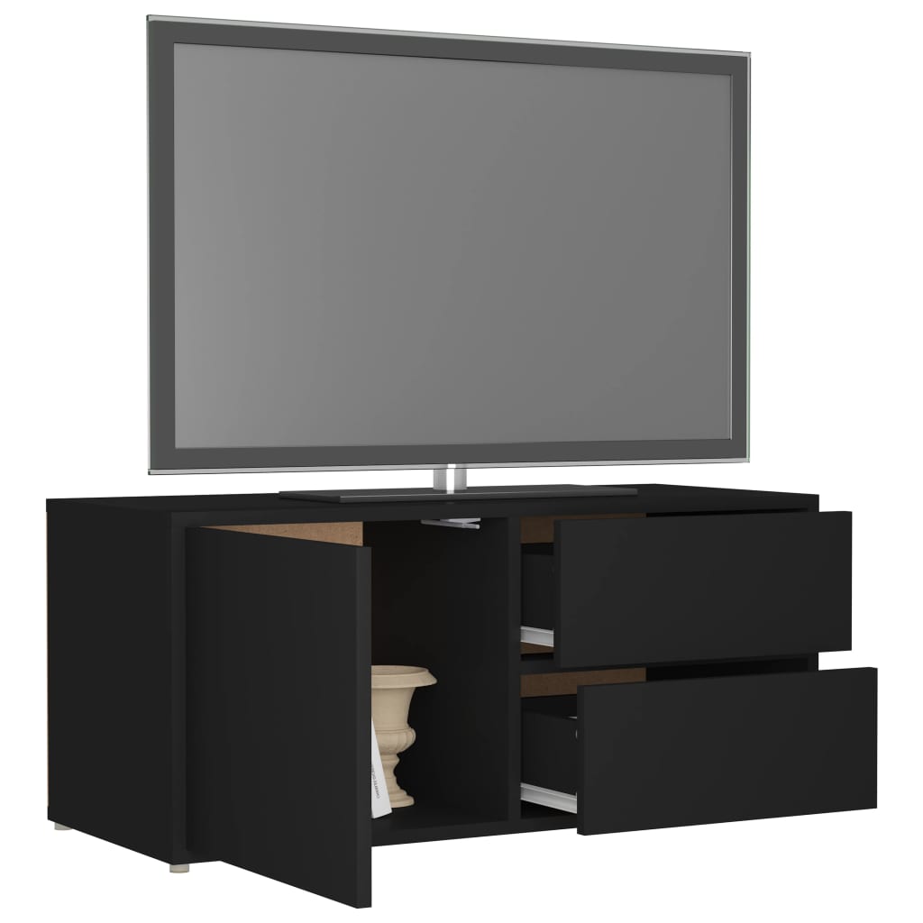 tv-bord 80x34x36 cm konstrueret træ sort