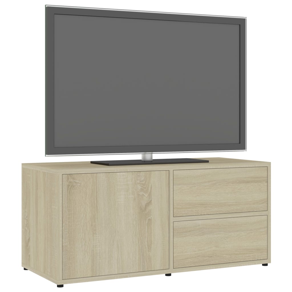 tv-bord 80x34x36 cm konstrueret træ sonoma-eg