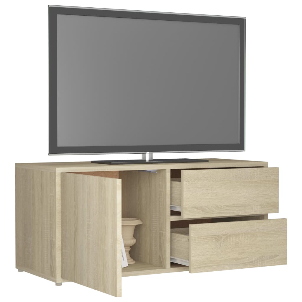 tv-bord 80x34x36 cm konstrueret træ sonoma-eg