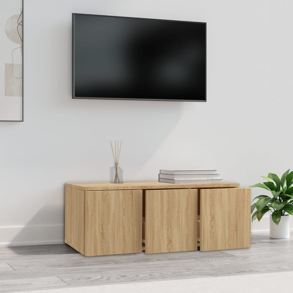 tv-bord 80x34x30 cm konstrueret træ sonoma-eg