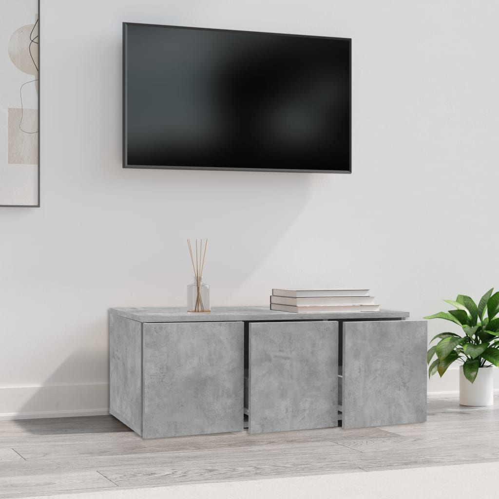 tv-bord 80x34x30 cm konstrueret træ betongrå