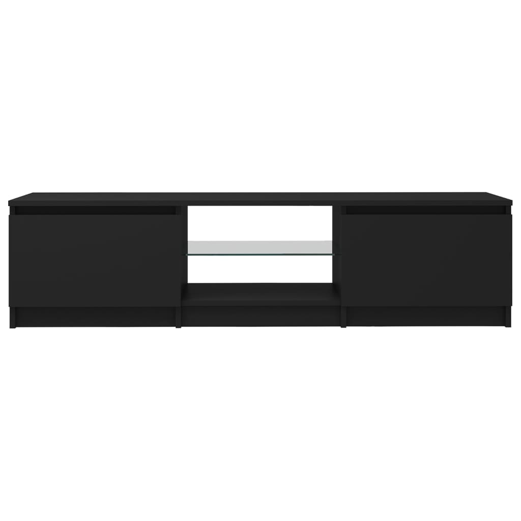 tv-bord med LED-lys 140x40x35,5 cm sort