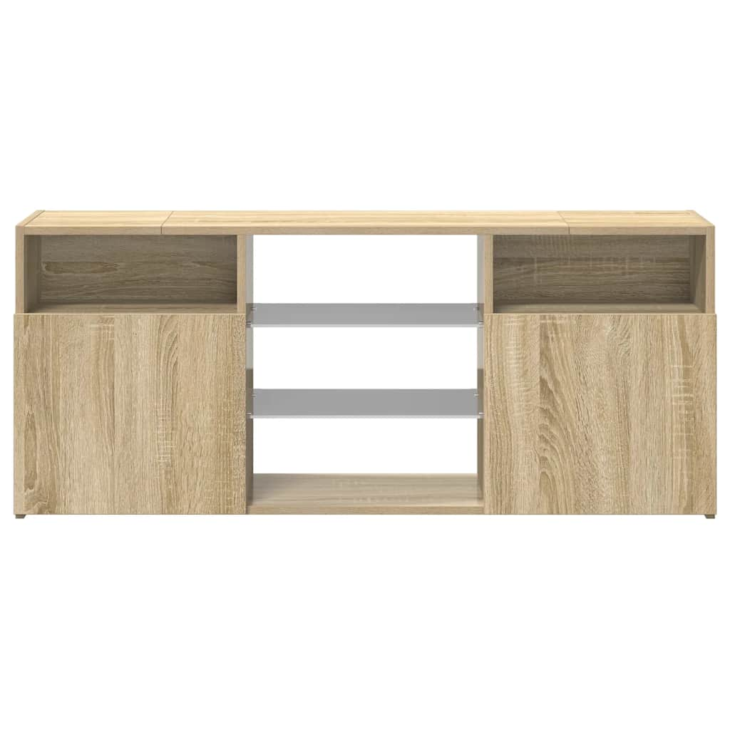 tv-bord med LED-lys 120x30x50 cm sonoma-eg