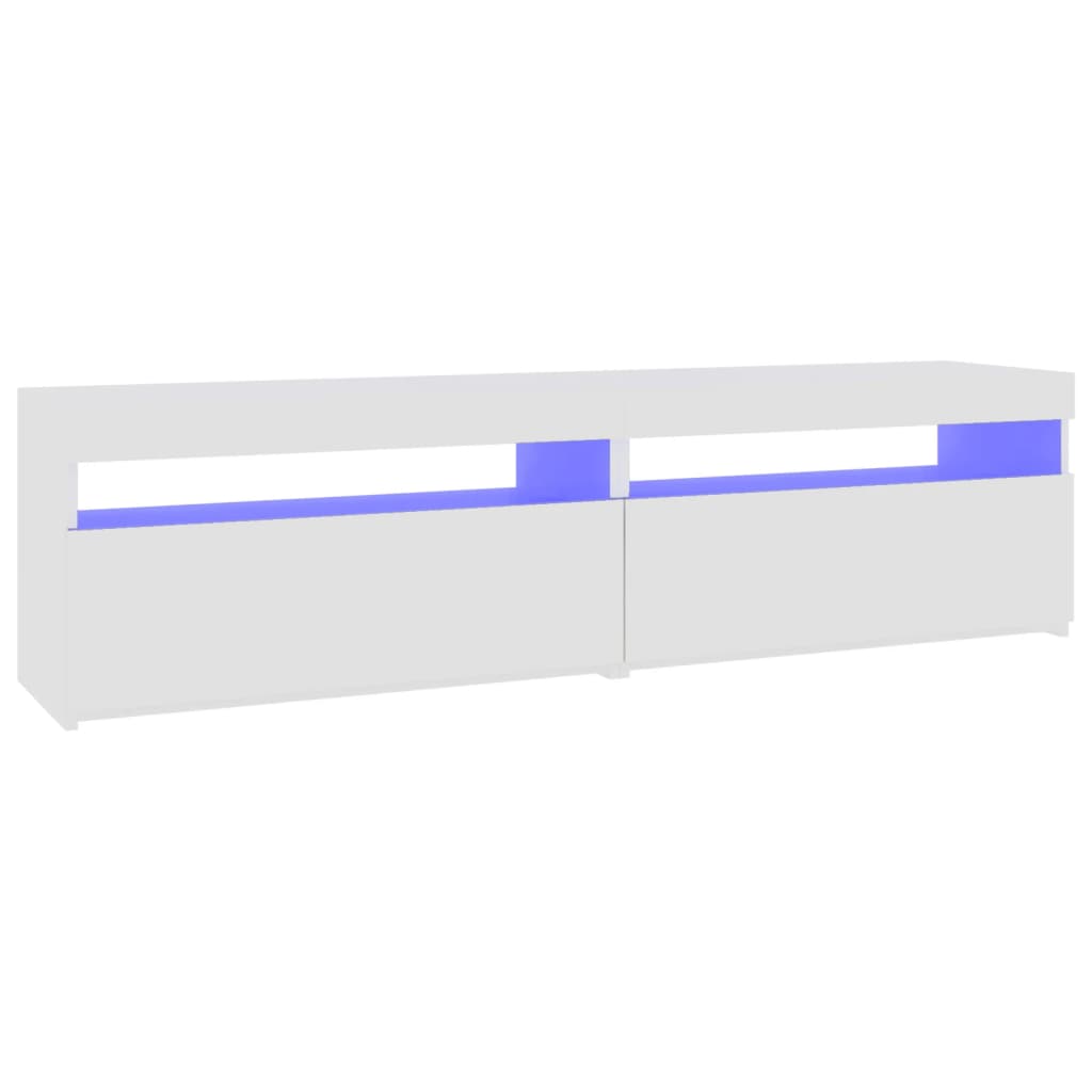 tv-borde 2 stk. med LED-lys 75x35x40 cm hvid