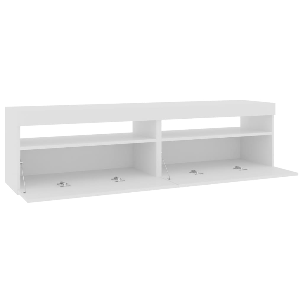 tv-borde 2 stk. med LED-lys 75x35x40 cm hvid