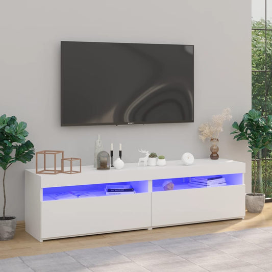 tv-borde 2 stk. med LED-lys 75x35x40 cm hvid