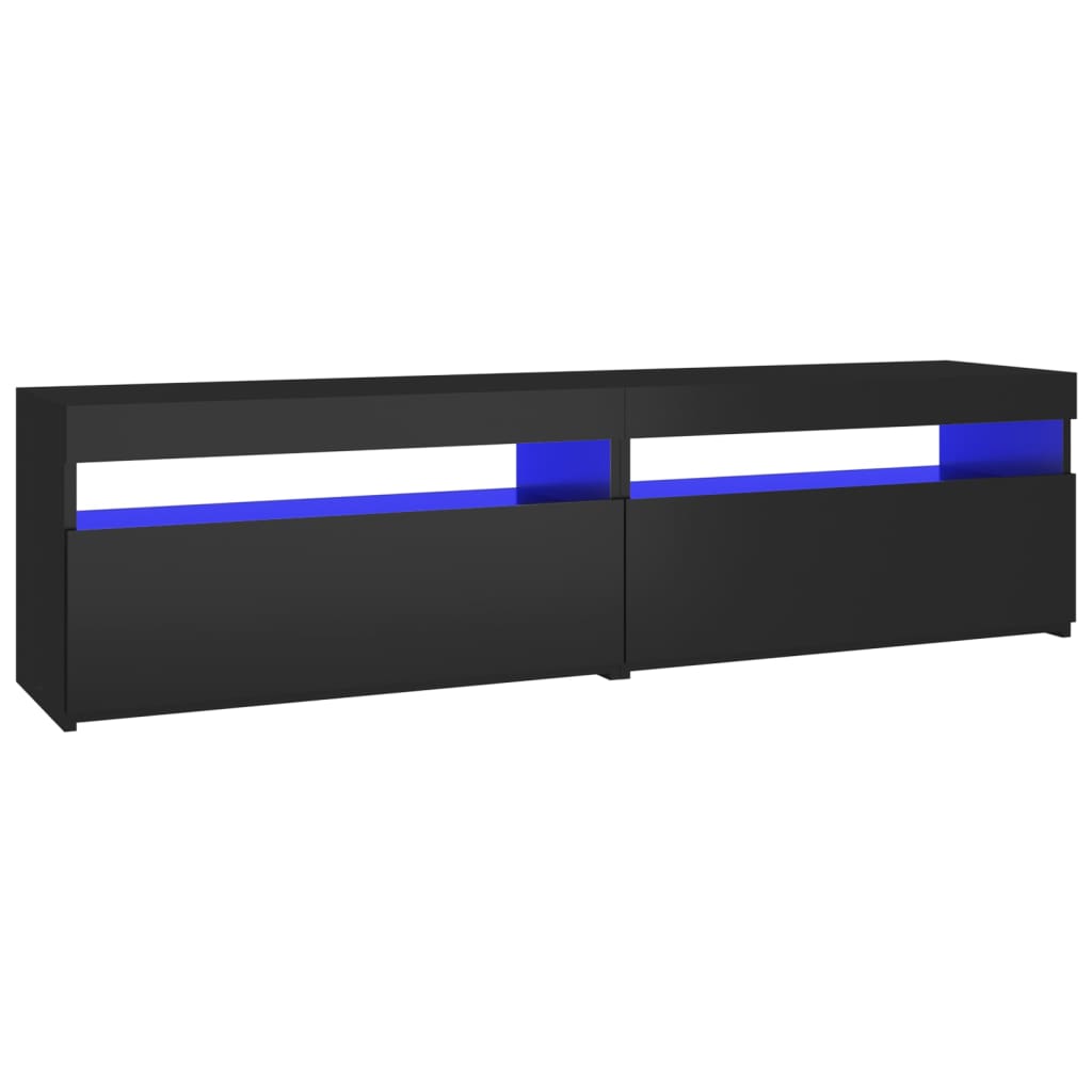 tv-borde 2 stk. med LED-lys 75x35x40 cm sort