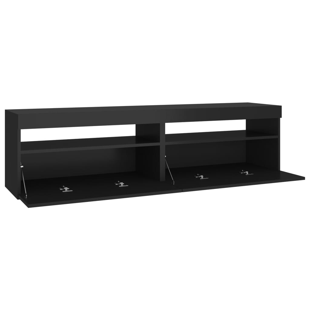 tv-borde 2 stk. med LED-lys 75x35x40 cm sort