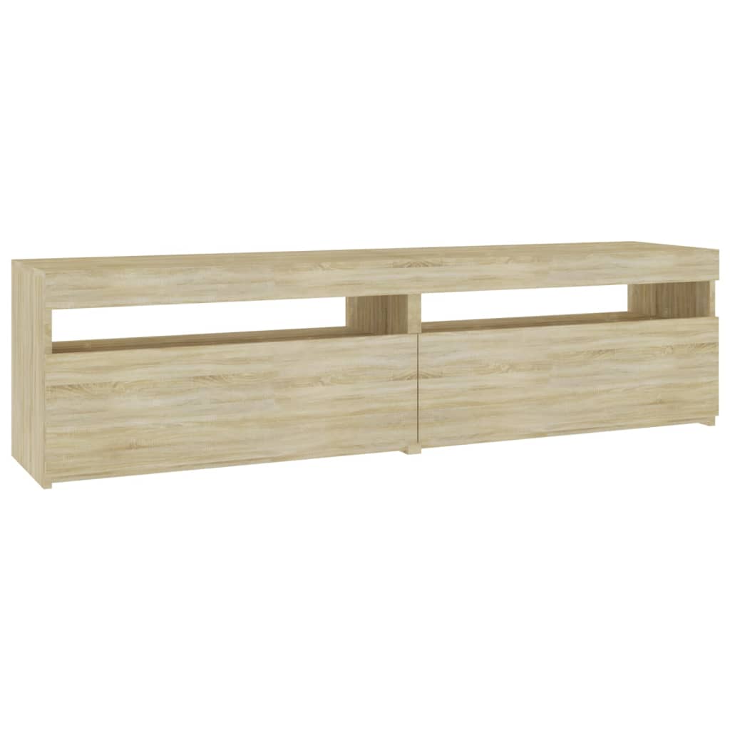 tv-borde 2 stk. med LED-lys 75x35x40 cm sonoma-eg