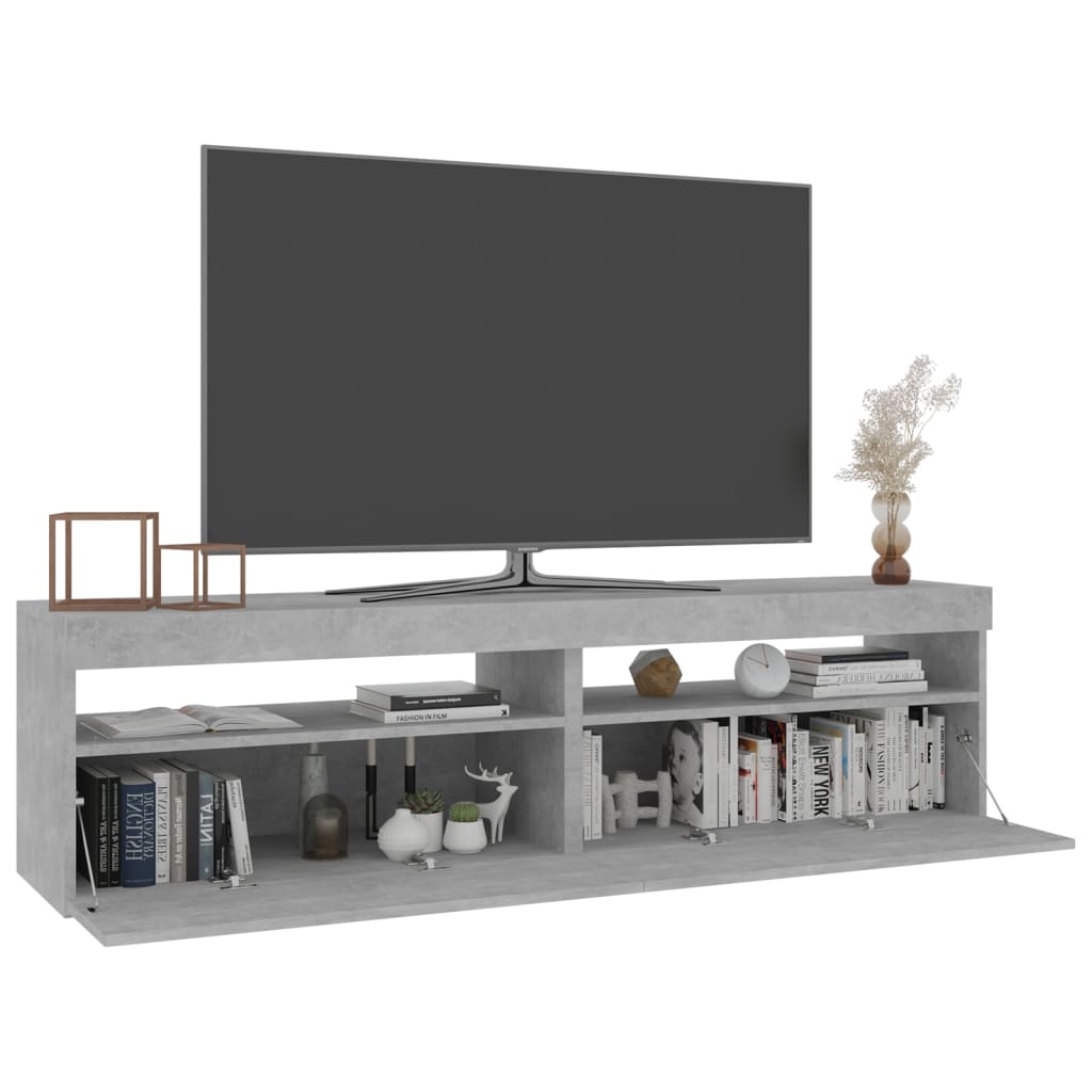 tv-borde 2 stk. med LED-lys 75x35x40 cm betongrå