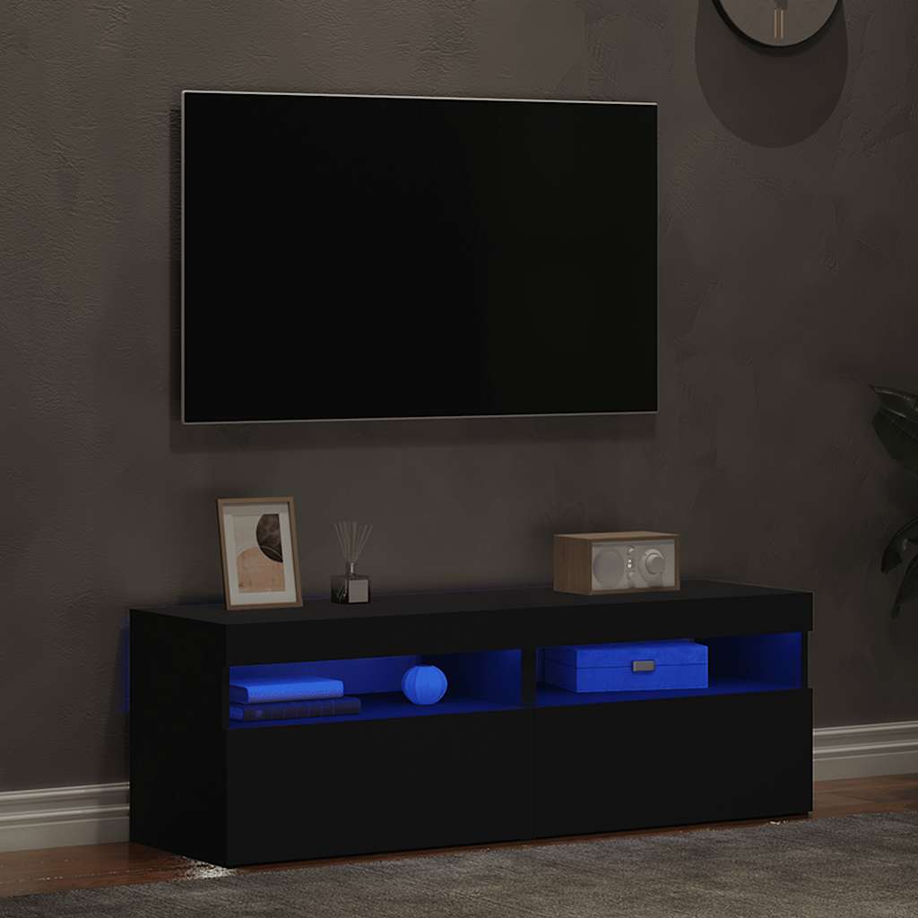 tv-borde med LED-lys 2 stk. 60x35x40 cm grå