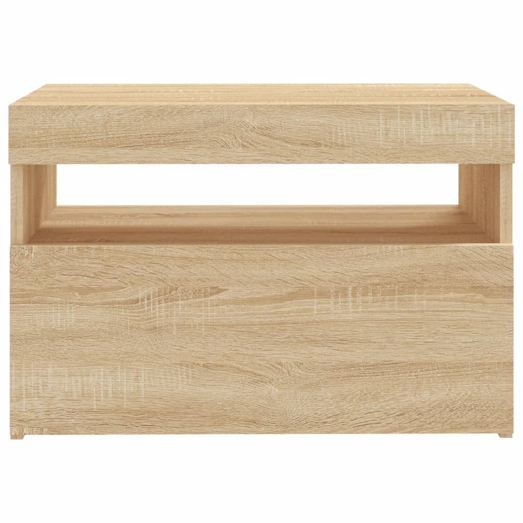 tv-bord med LED-lys 60x35x40 cm sonoma-eg