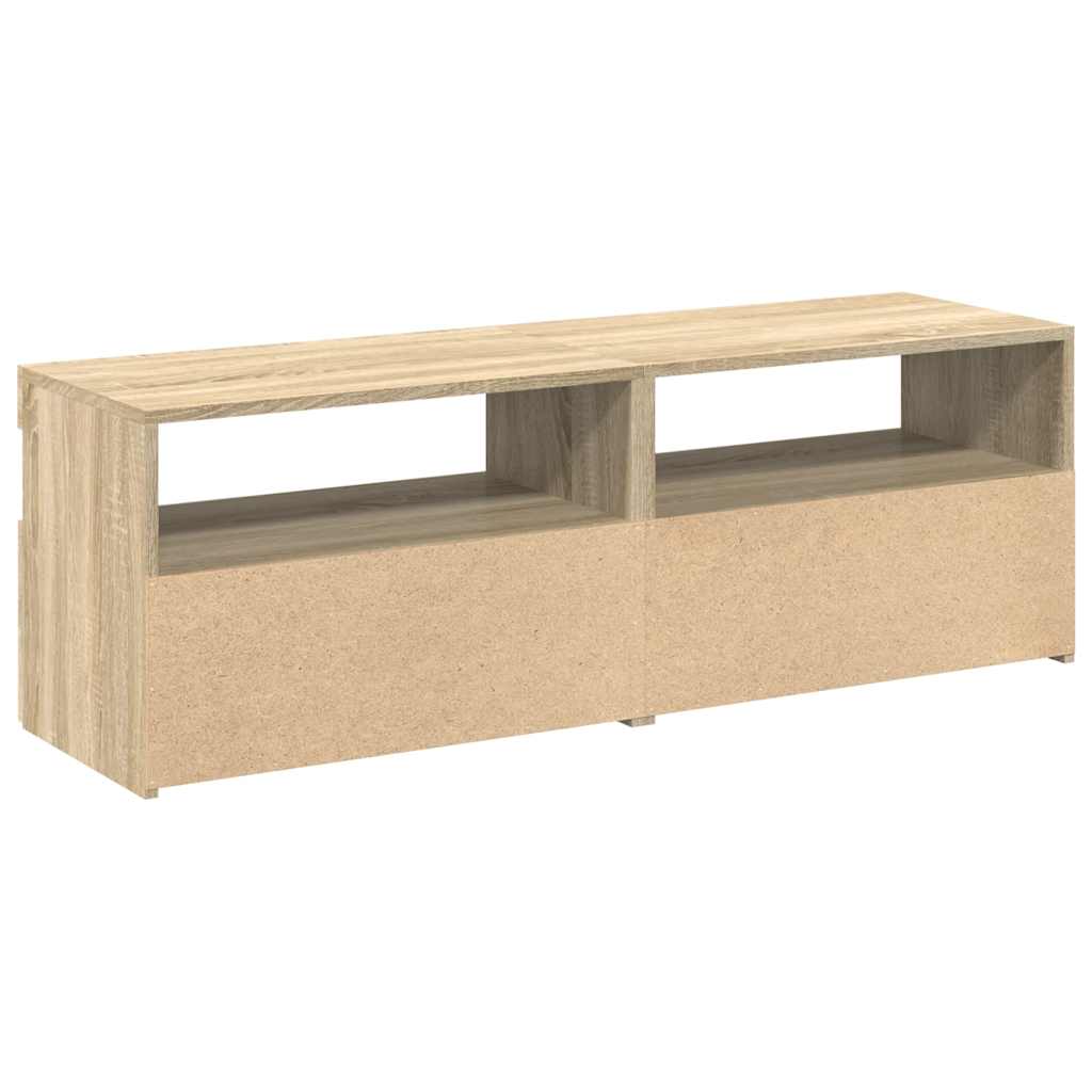 tv-borde med LED-lys 2 stk. 60x35x40 cm sonoma-eg