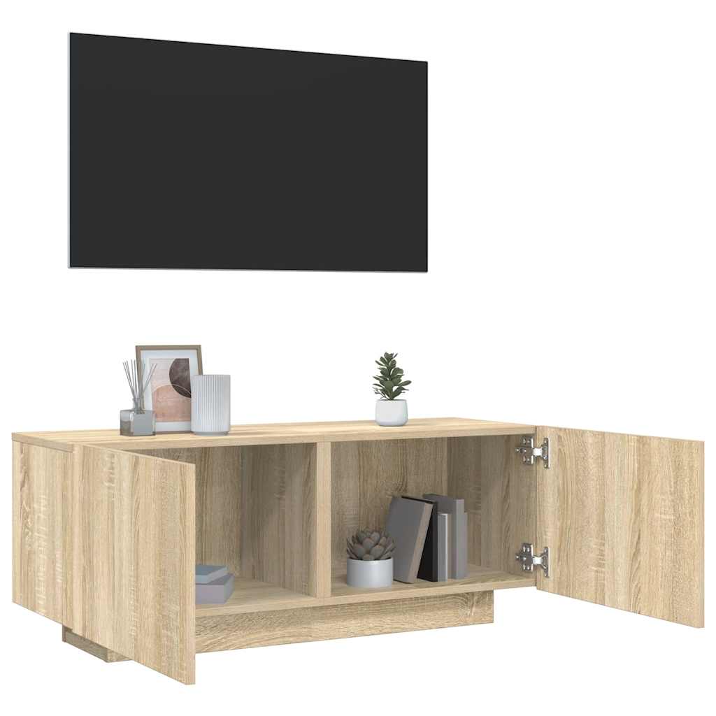 tv-bord 100x35x40 cm konstrueret træ sonoma-eg