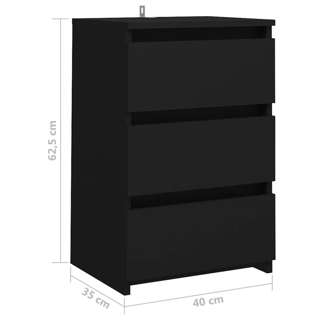 sengeborde 2 stk. 40x35x62,5 cm konstrueret træ hvid