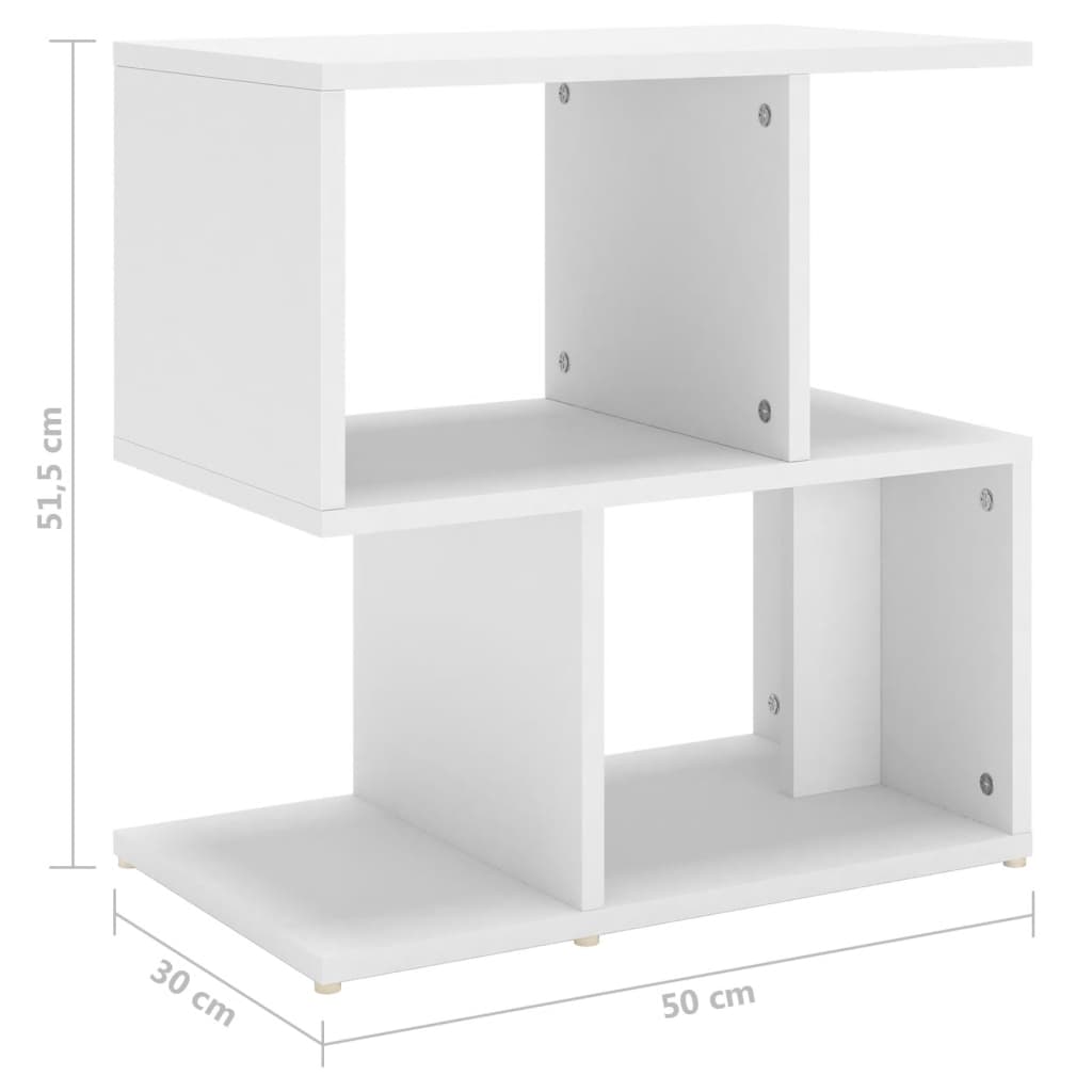 sengeborde 2 stk. 50x30x51,5 cm konstrueret træ hvid