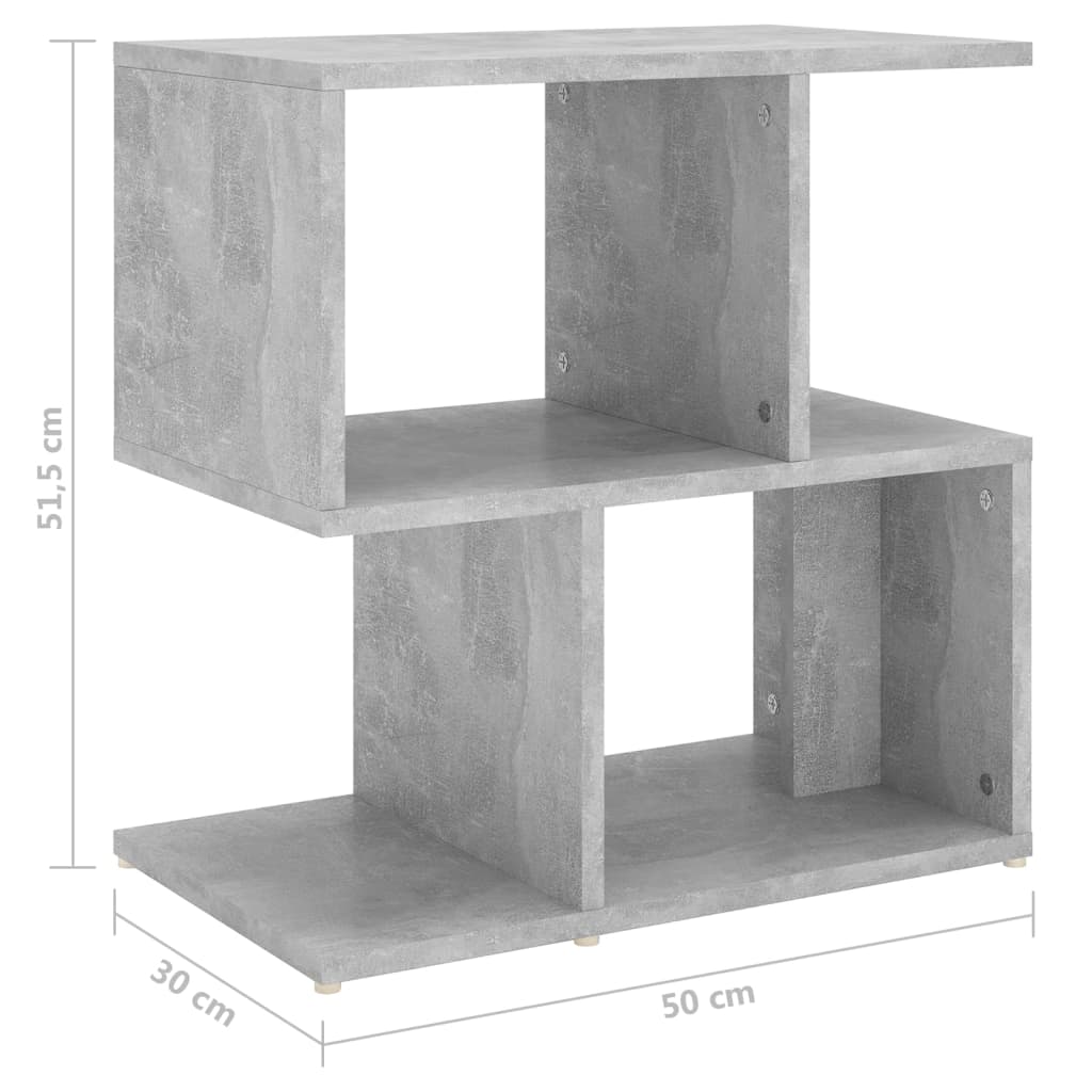 sengeborde 2 stk. 50x30x51,5 cm konstrueret træ betongrå