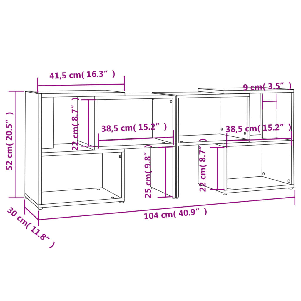 tv-bord 104x30x52 cm konstrueret træ sonoma-eg