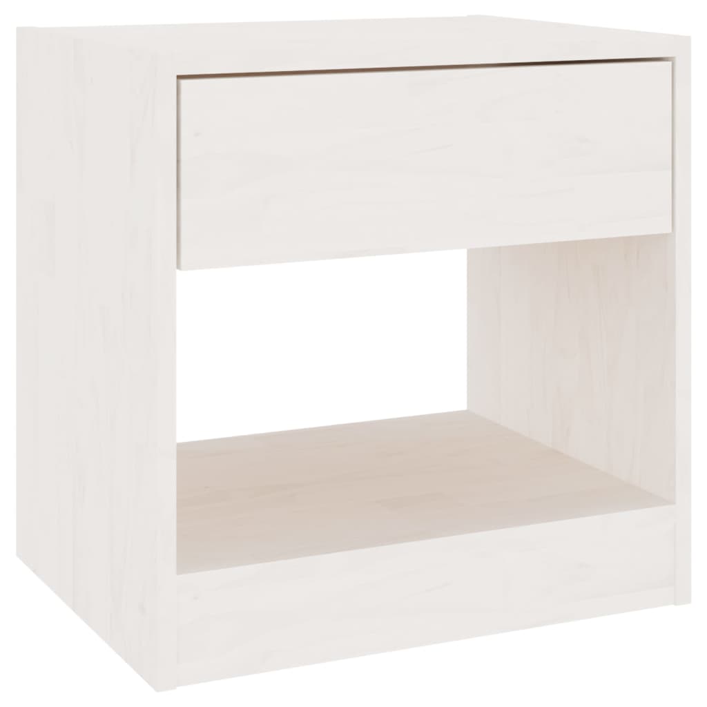 sengeborde 2 stk. 40x31x40 cm massivt fyrretræ hvid