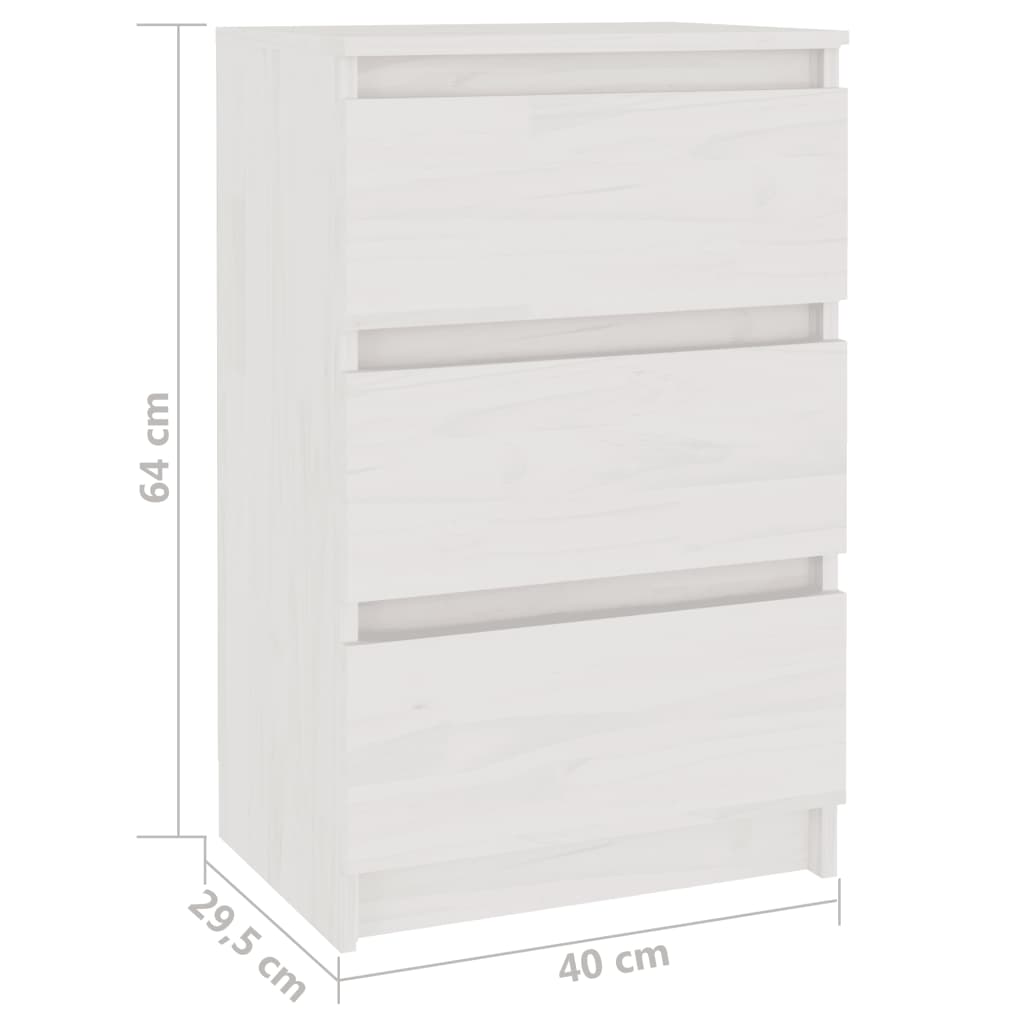 sengeborde 2 stk. 40x29,5x64 cm massivt fyrretræ hvid