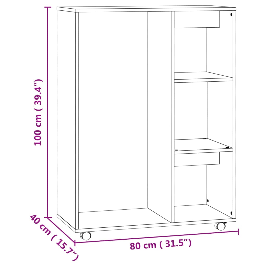 klædeskab 80x40x110 cm konstrueret træ sonoma-eg