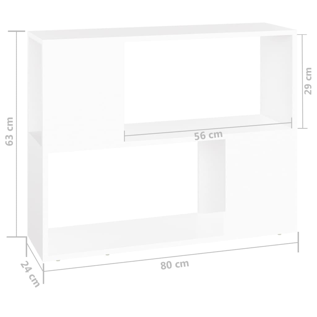 tv-bord 80x24x63 cm konstrueret træ hvid