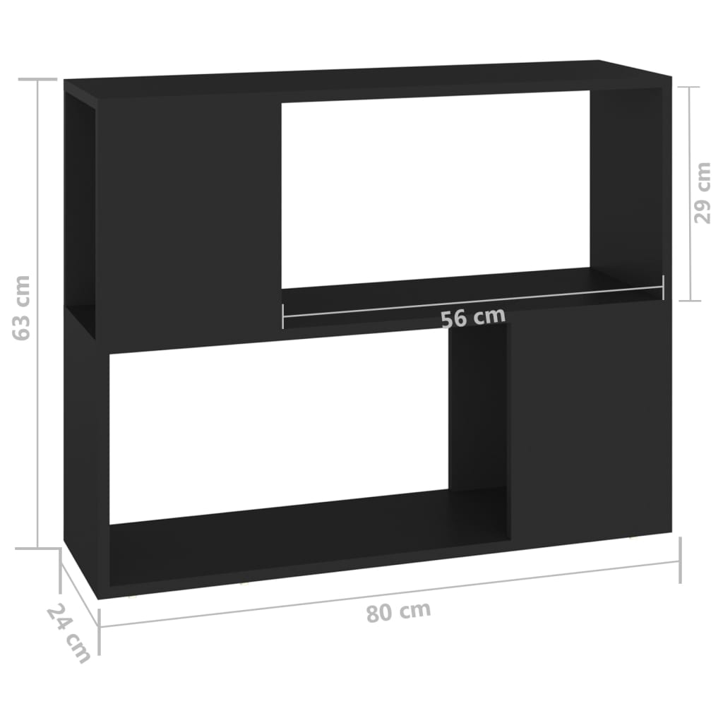 tv-bord 80x24x63 cm konstrueret træ sort