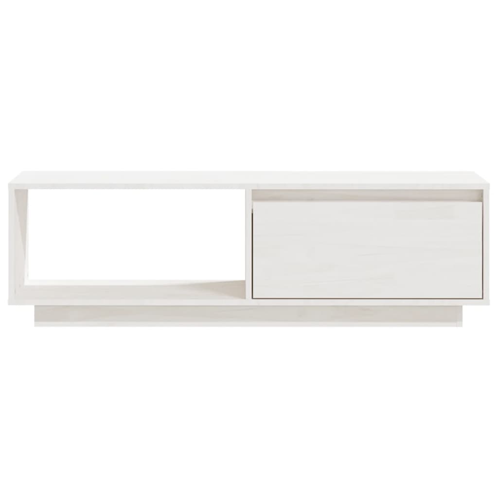 tv-bord 110x30x33,5 cm massivt fyrretræ hvid