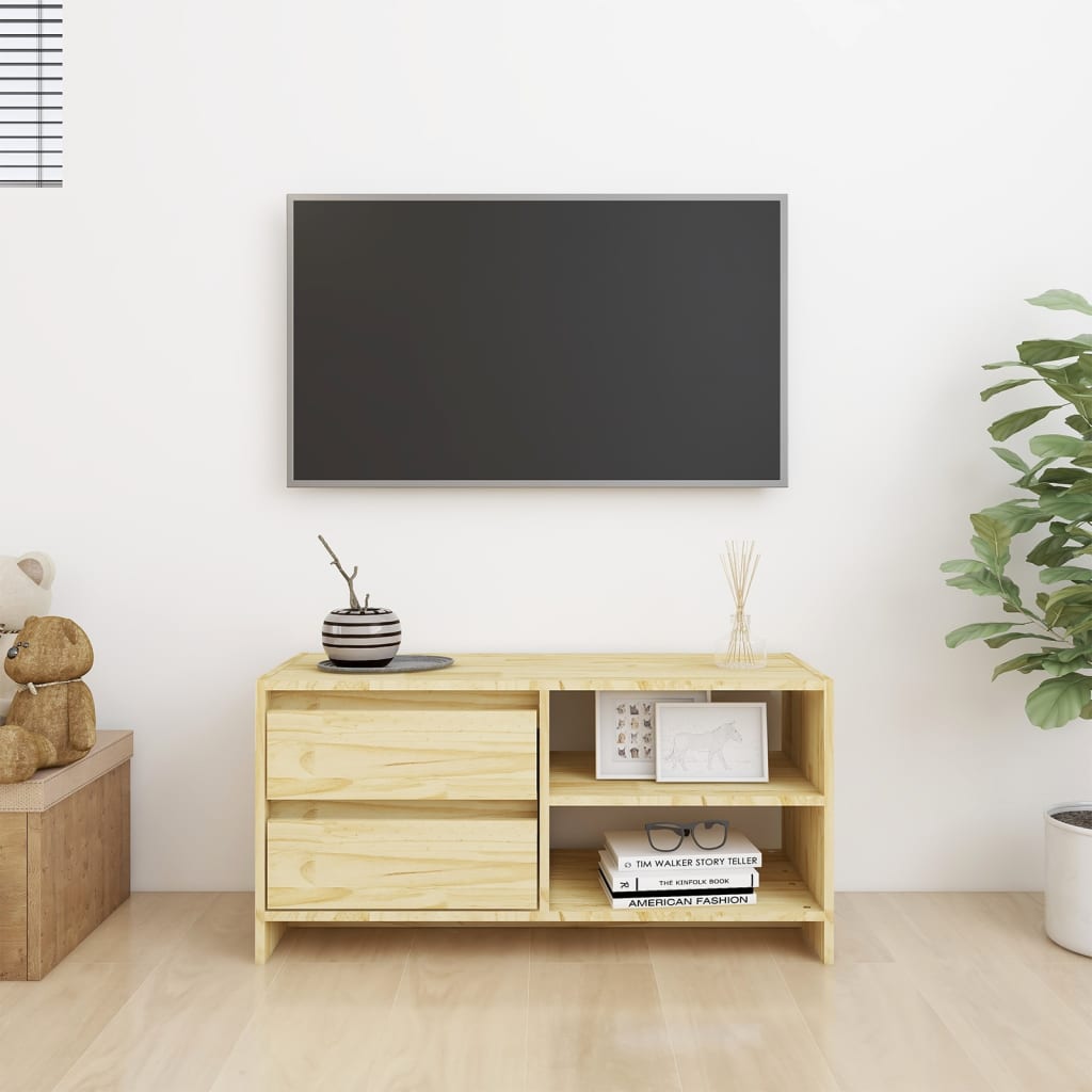 tv-bord 80x31x39 cm massivt fyrretræ