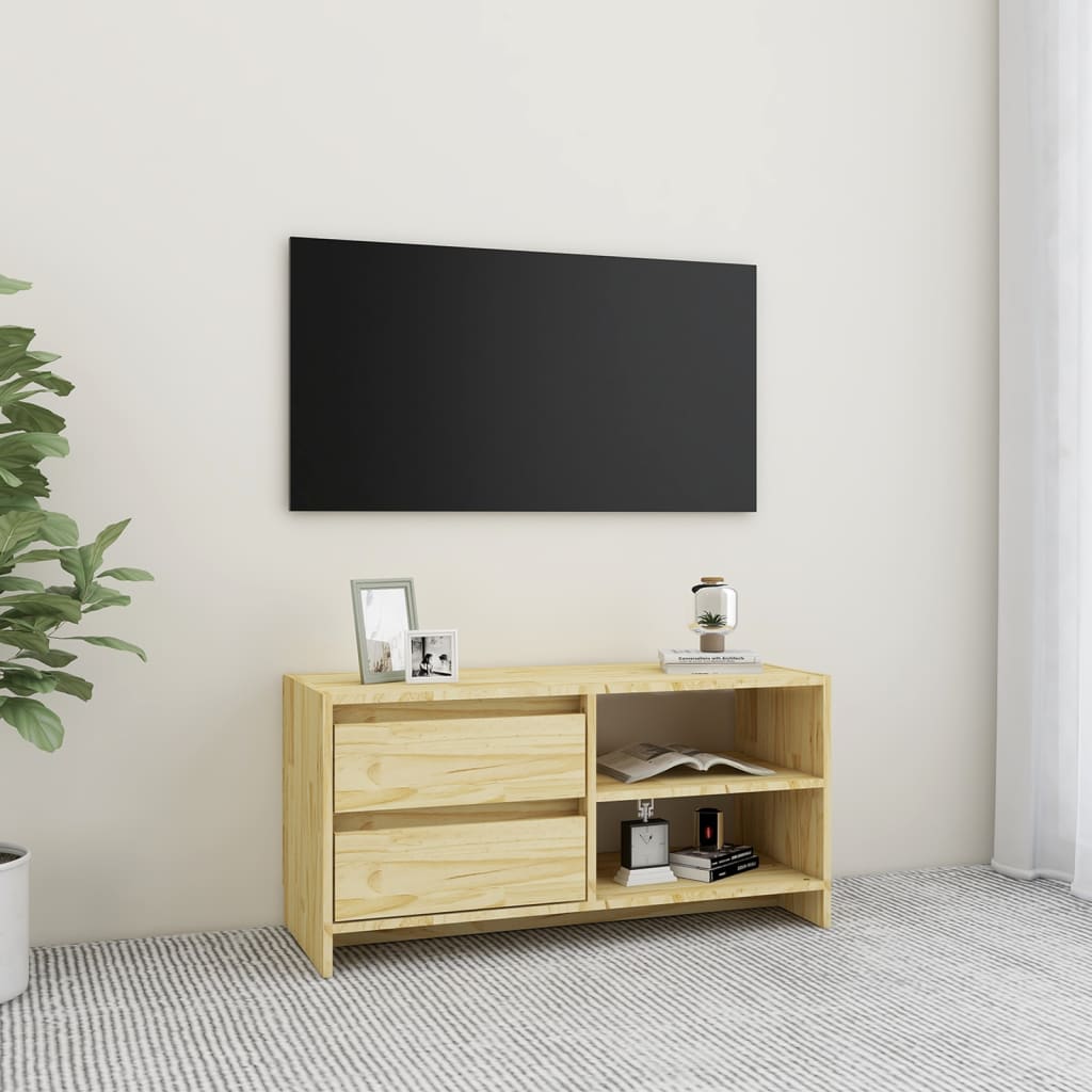 tv-bord 80x31x39 cm massivt fyrretræ