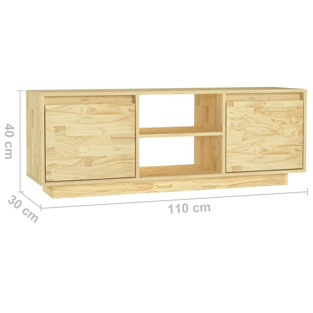 tv-bord 110x30x40 cm massivt fyrretræ