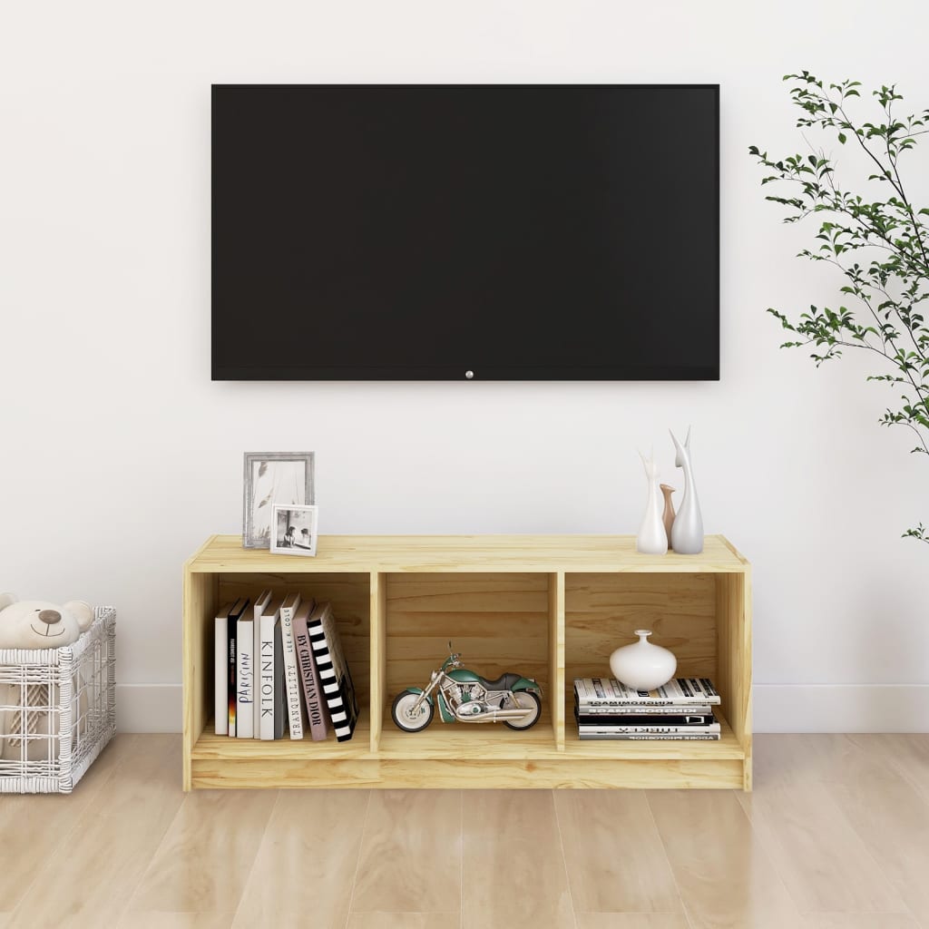 tv-bord 104x33x41 cm massivt fyrretræ